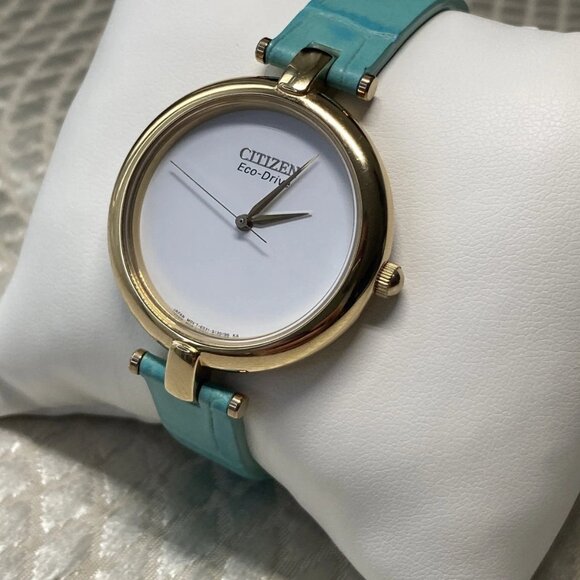 Citizen Eco-Drive Gold Tone Watch Near NOS Original Strap Japan - Picture 10 of 15